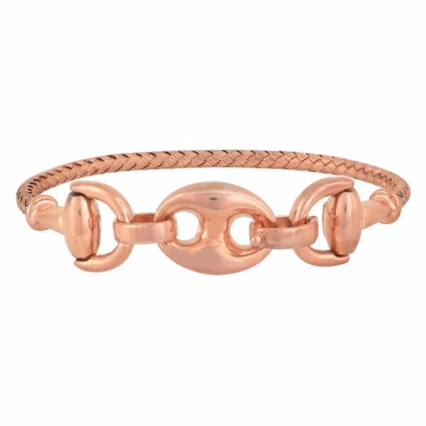 Βραχιόλι χειροπέδα σταθερή σε ροζ χρυσό Κ14