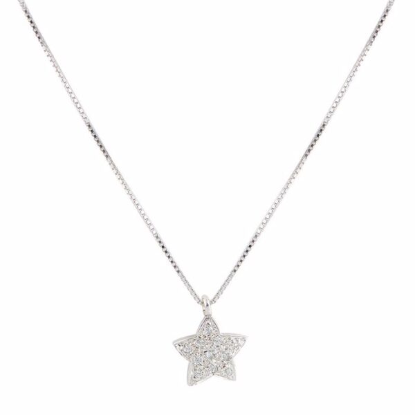 Κολιέ αστέρι σε λευκό χρυσό Κ14