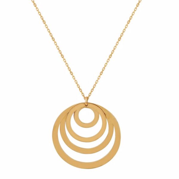 Κολιέ κύκλοι σε κίτρινο χρυσό Κ14