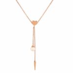 Κολιέ καρδιά γραβάτα σε ροζ χρυσό Κ14