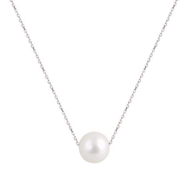 Κολιέ μαργαριτάρι σε λευκό χρυσό Κ14