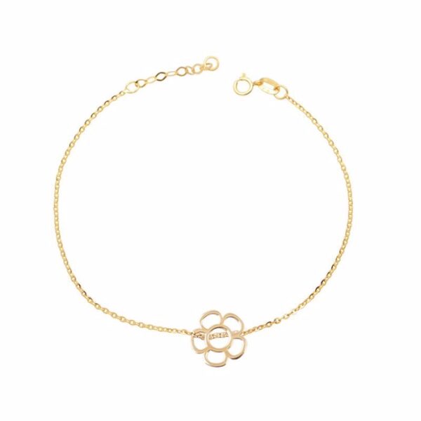 Βραχιόλι λουλούδι σε κίτρινο χρυσό Κ14