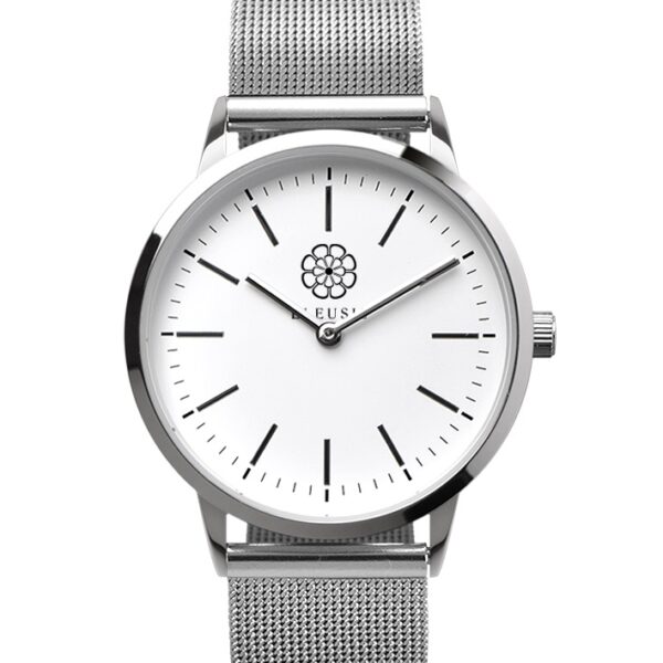 Γυναικείο επετιακό συλλεκτικό ρολόϊ με λευκό καντράν και ασημί μπρασελέ