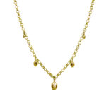 Κολιέ ασημένιο επίχρυσο με τα 3 μεγέθοι της κλειστής παπαρούνας