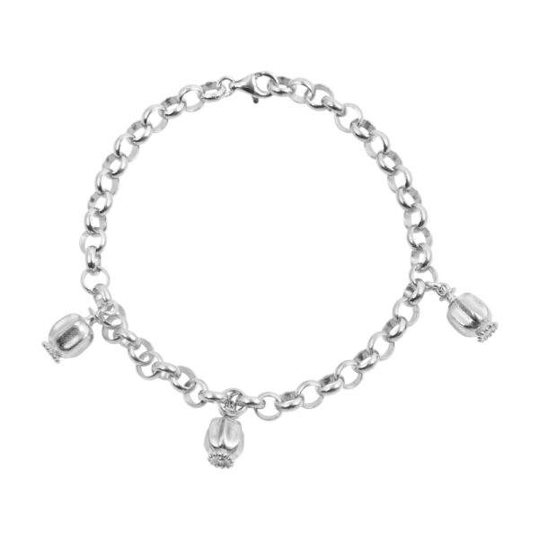 Βραχιόλι ασημένιο με 3 κλειστές παπαρούνες