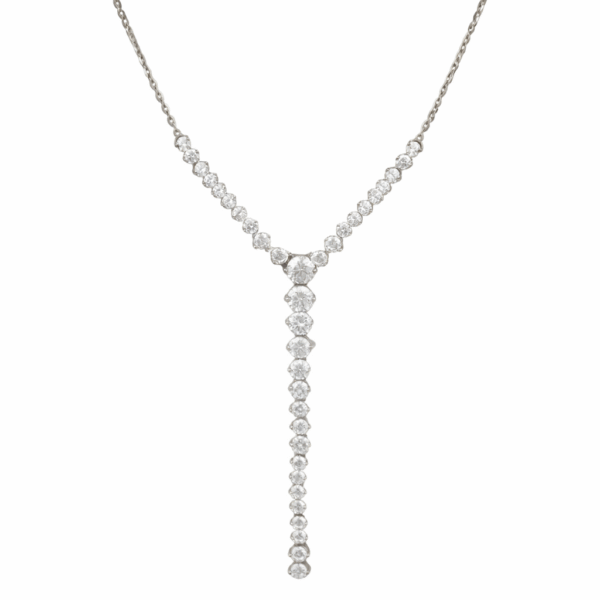 Κολιέ γραβάτα σε λευκό χρυσό Κ14