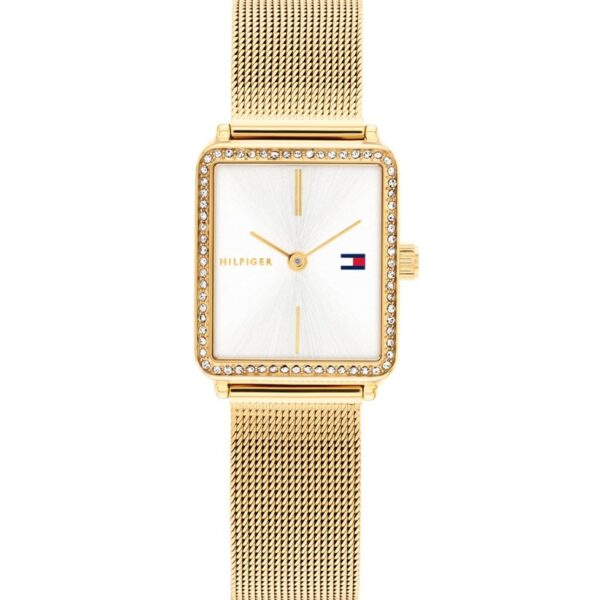 Γυναικείο ρολόι TOMMY HILFIGER με τετράγωνο σχήμα με λευκό καντράν