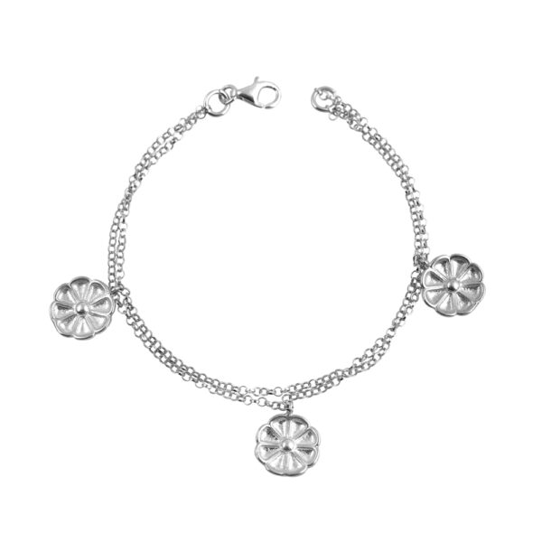 Βραχιόλι ασημένιο με ρόδακες
