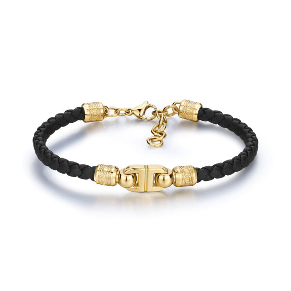 Γυναικείο βραχιόλι brosway δερμάτινο με κίτρινα στοιχεία