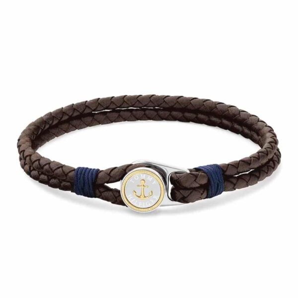 Βραχιόλι TOMMY HILFIGER δερμάτινο καφέ