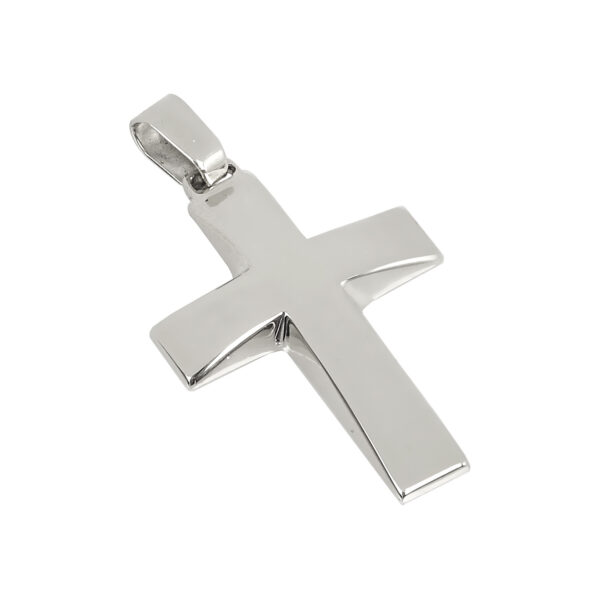 Σταυρός κλασικός σε λευκό χρυσό Κ14