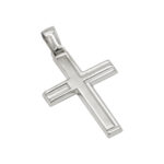 Σταυρός με σχέδιοστα άκρα του σε λευκό χρυσό Κ14