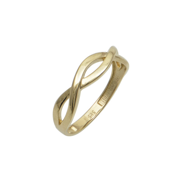 Δαχτυλίδι πλεξούδα σε κίτρινο χρυσό Κ14