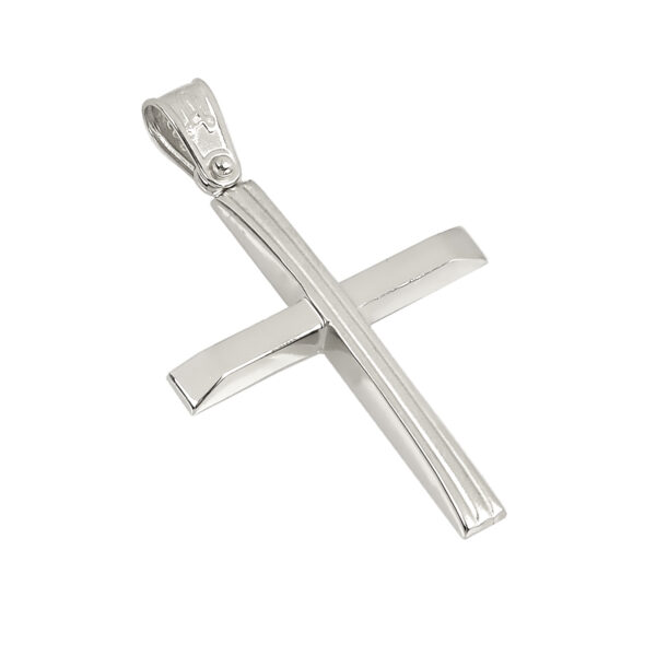 Σταυρός ανδρικός σε λευκό χρυσό Κ14