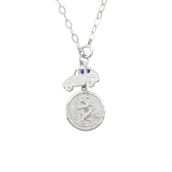 Φυλαχτό ασημένιο αυτοκινήτου με τον Άγιο Χριστόφορο