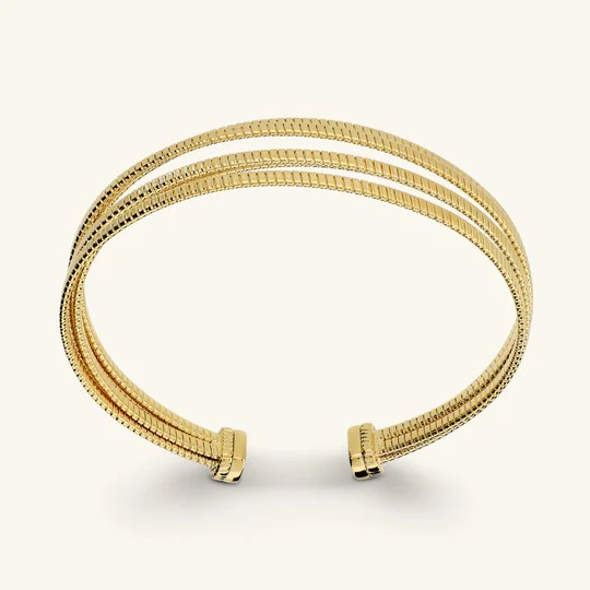 Βραχιόλι ETRUSCA τριπλό πειχρυσωμένο