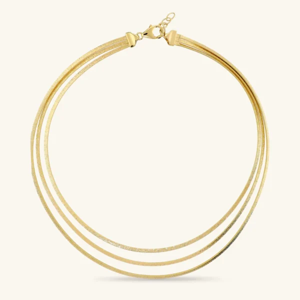 Κολίε ETRUSCA τριπλό επιχρυσομένο