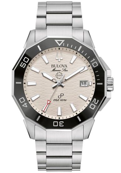 Ανδρικό ρολόι Bulova Marine Star Precisionist 96B426 με καντράν χρώμα μπεζ